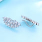 Sterling Silver Fan Earring Climber with Crystals