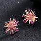 StarBurst Simulated Diamond Stud Earring in 18K Gold or Rose Gold