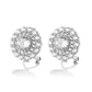 Sterling Silver Double Halo Omega Stud Earrings With Crystals