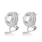 Sterling Silver Double Halo Omega Stud Earrings
