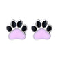 Sterling Silver Paw Print Stud Earrings