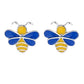 Sterling Silver Yellow and Blue Bee Studs