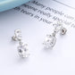 Sterling Silver Oval Drop Earrings With Crystals