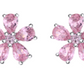 Sterling Silver Antique Pink Crystal Flower Studs