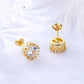 Amy and Annette 14K Gold Crown Earrings with crystals