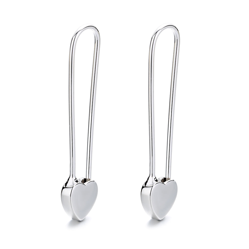 14k Rose Gold or Sterling Silver Heart Paper Clip earring