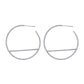 14k Gold and Sterling Silver J Hoop Earrings with Simulated Diamonds