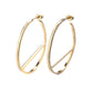 14k Gold and Sterling Silver J Hoop Earrings with Simulated Diamonds