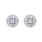 Simulated Diamond Halo Earrings in Sterling Silver