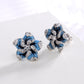 Sterling Silver Flower Earrings with Crystal