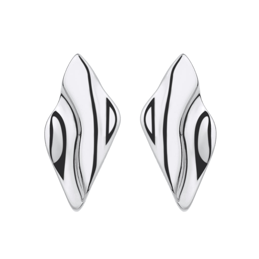 14K Gold And Sterling Silver Hammered Earrings