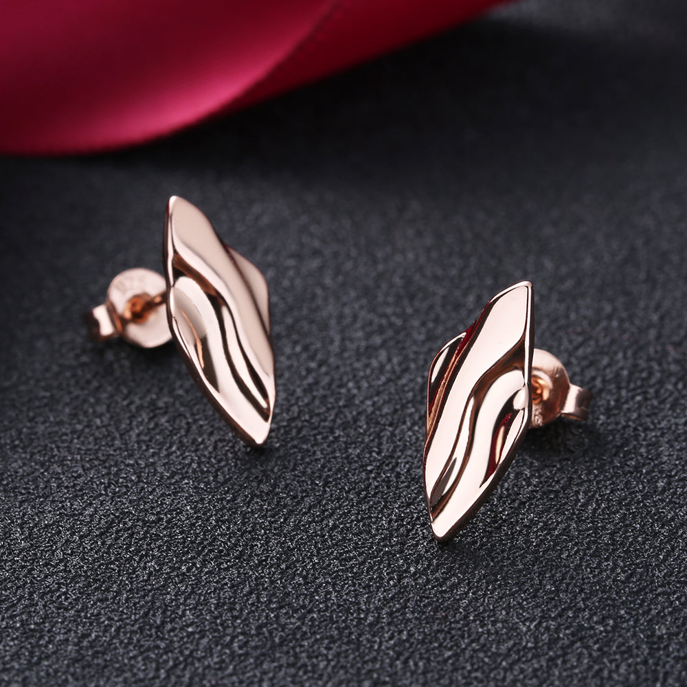 14K Gold And Sterling Silver Hammered Earrings