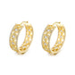 14K Gold Filigree Flower Hoop Earring with crystals