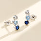 Sterling Silver Ombre Earrings with Simulated Diamonds