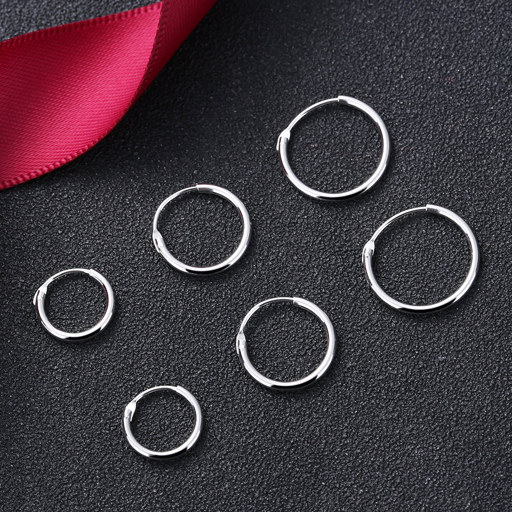 Amy and Annette 14K Gold over Sterling Silver Hoop Earrings Set of 3 Sizes
