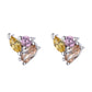 Multi Color Crystal Cluster Stud Earrings