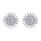 Simulated Diamond Brilliant and Emerald Cut Double Halo Stud Earrings in 14K White Gold