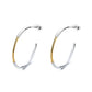 Sterling Silver and Gold Two Tone Hoop Earring With Option of Rose or Yellow Gold