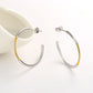 Sterling Silver and Gold Two Tone Hoop Earring With Option of Rose or Yellow Gold