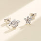 Sterling Silver Star and Planet Earrings with Simulated Diamonds
