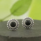 Amy and Annette Sterling Silver Onyx Artisan Stud Earrings