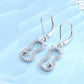 14K White Gold Cat Leverback Earring with crystals