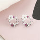 14K Gold and  Sterling Silver Opal and Resin Open Flower earrings with Crystals