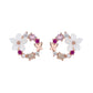 14K Gold and  Sterling Silver Opal and Resin Open Flower earrings with Crystals