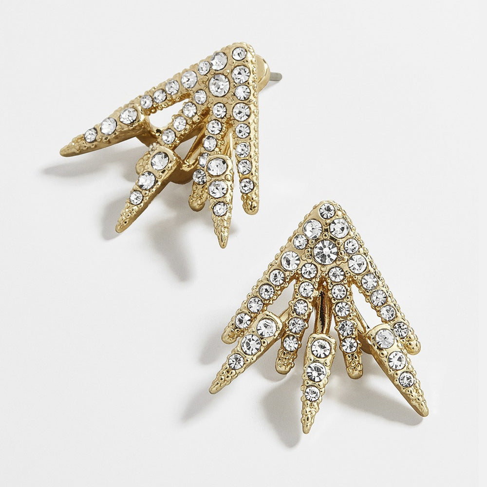 18K Gold Centauri Ear Jackets with crystals