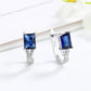 Sterling Silver Sapphire and 14K Gold Emerald Huggie Earring