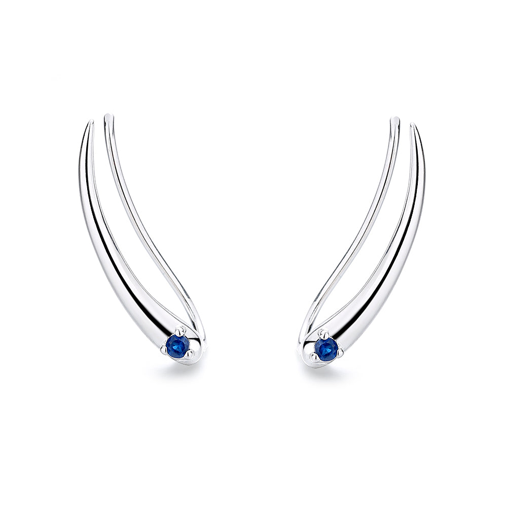 18K White Gold Climber with Genuine Crystals