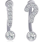 Amy and Annette Sterling Silver Punctuation Mark Earrings with Simulated Diamonds