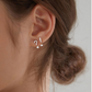 Amy and Annette Sterling Silver Punctuation Mark Earrings with Simulated Diamonds
