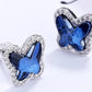 Sterling Silver Butterfly Halo Stud Earrings