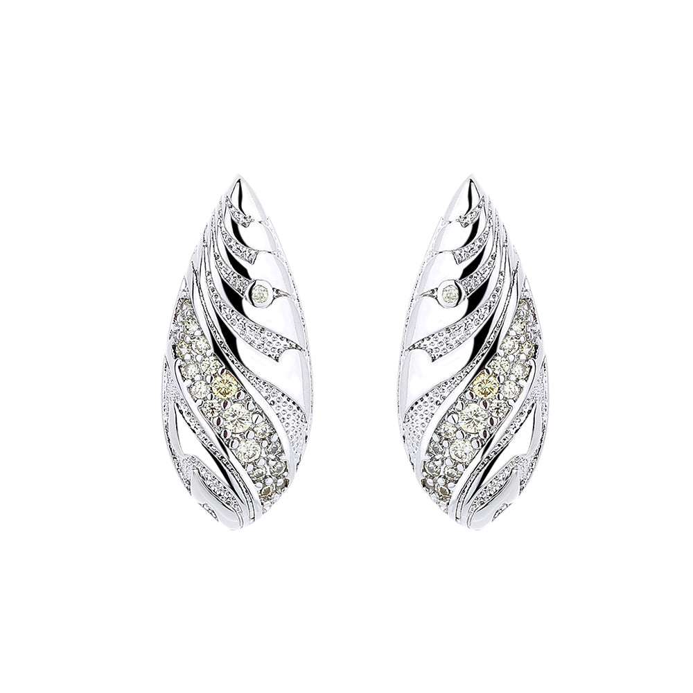 Bali Filigree Artisan Oval Drop Earrings with Citrine Gemstones