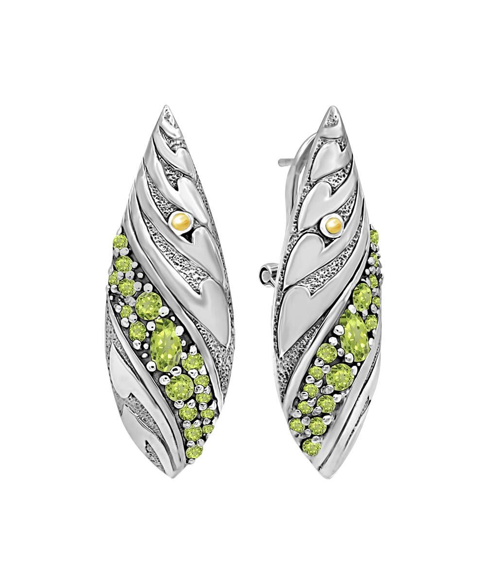 Bali Filigree Artisan Oval Drop Earrings with Citrine Gemstones