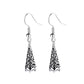 Bali Filigree Artisan Cone Drop Earrings with Simulated Diamonds