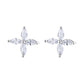 18K White Gold Plated Flower Earring with Genuine Crystals