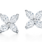 18K White Gold Plated Flower Earring with Genuine Crystals
