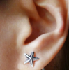 Oxidized Silver and Turquoise Beach Earring (5 Pair Studs)