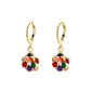 14K Preciosa Crystal Gold-Plated Floral Leverback Drop Earrings