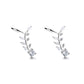 18K White Gold Cuff Climber Earring with crystals