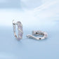 Sterling Silver Blue and White Or Purple and White Sapphire Huggie Earring