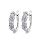 Sterling Silver Blue and White Or Purple and White Sapphire Huggie Earring