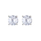 Amy and Annette 14K Gold and Sterling Silver Simulated Diamond Crown Stud Earrings