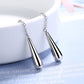 Sterling Silver Water Drop Pull-Through Earrings