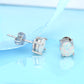 18K Gold and Sterling Silver With White Fiery Opal Stud Earring