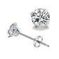 14K Gold Over Sterling Silver and Sterling Silver Genuine Crystal Round Stud Earring