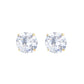 14K Gold Over Sterling Silver and Sterling Silver Genuine Crystal Round Stud Earring