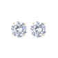 14K Gold Over Sterling Silver and Sterling Silver Genuine Crystal Round Stud Earring